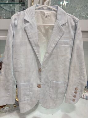 Dondolo Light Blue Plaid Boys Blazer